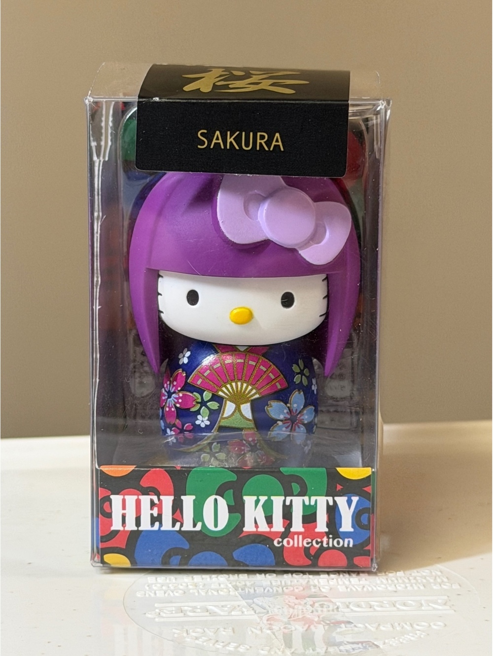 Hello Kitty Sakura Japanese Wooden Kokeshi Doll Keychain